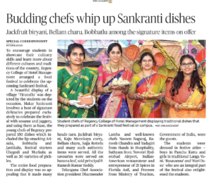 Sankranthi Celebrations at Regency College of Hotel Management